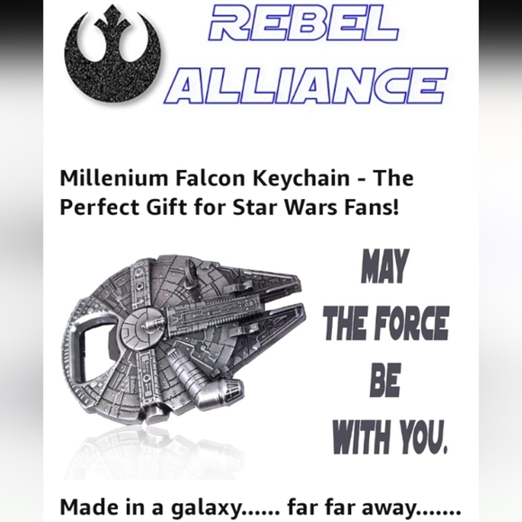 MILLENNIUM Falcon bottle opener keychain rebel alliance - Picture 2 of 7